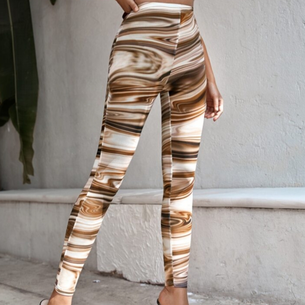 SHEIN Unity Marble Print Sheer Leggings Size Large